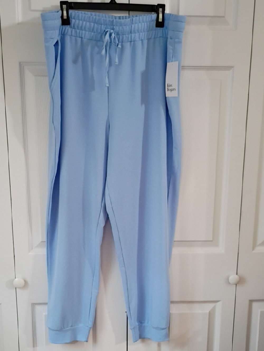 NWT Kim Rogers Pale Blue Drawstring Jogger Pants
